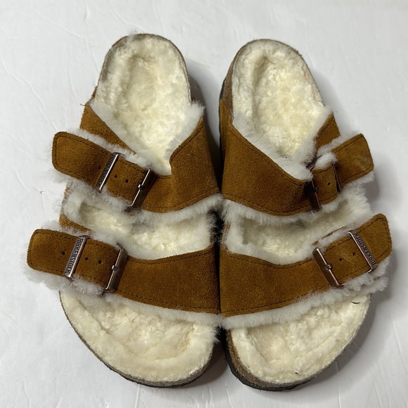 Birkenstock Arizona Shearling suede sandals - Picture 4 of 12